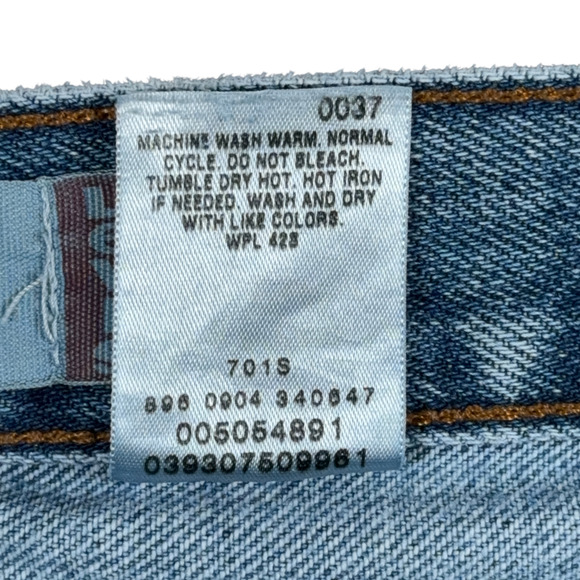 Vintage 505 Levis Jeans Mens 35x28 Blue Regular Light Wash Denim 38x29 Tag Y2K - Picture 6 of 11